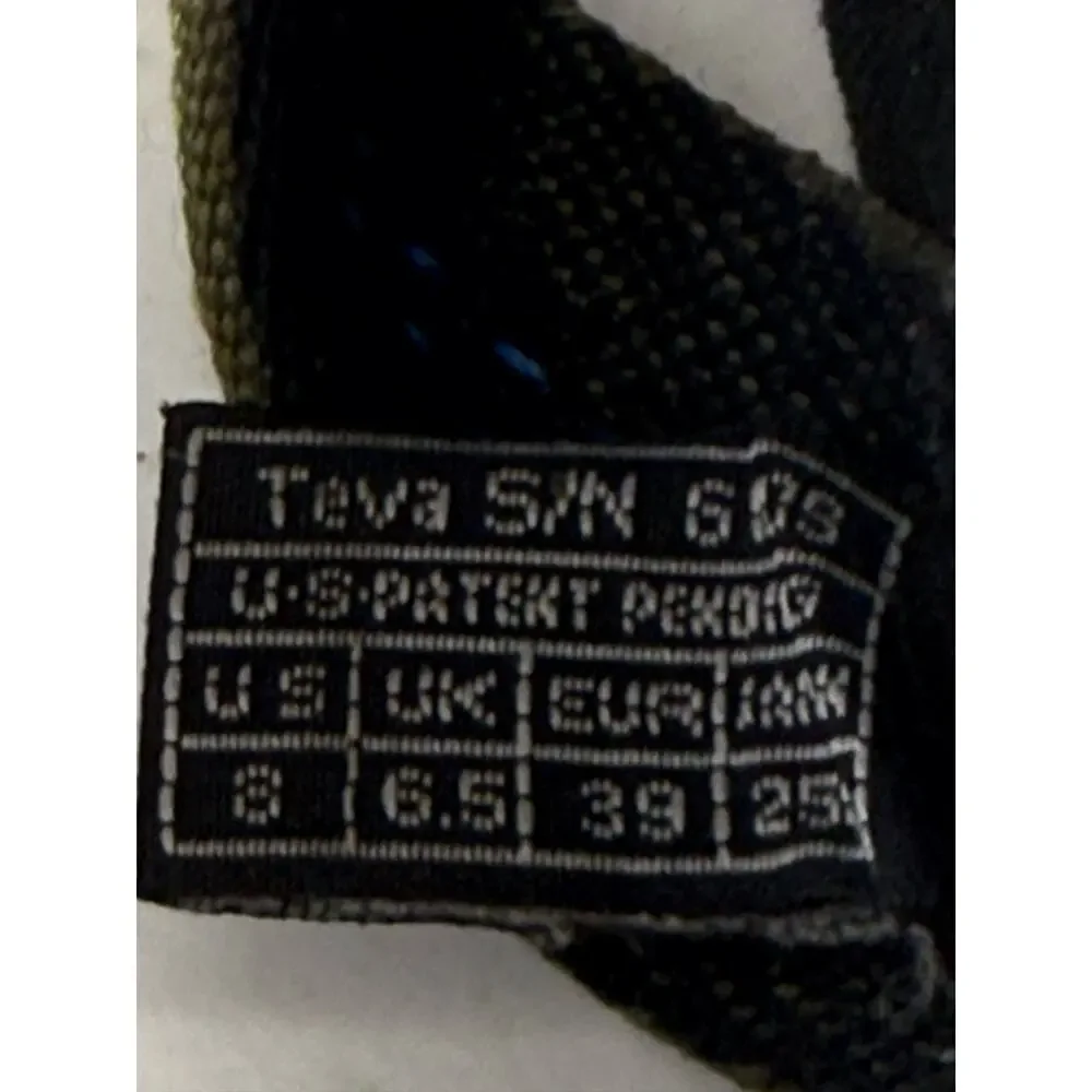 Teva Mush Classic Flip Flop Sandals Green Geometric Webbing Straps W Size 8